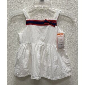 Gymboree Girls Tank Top Shirt Red White Blue Grosgrain Flare Patriotic NEW NWTs